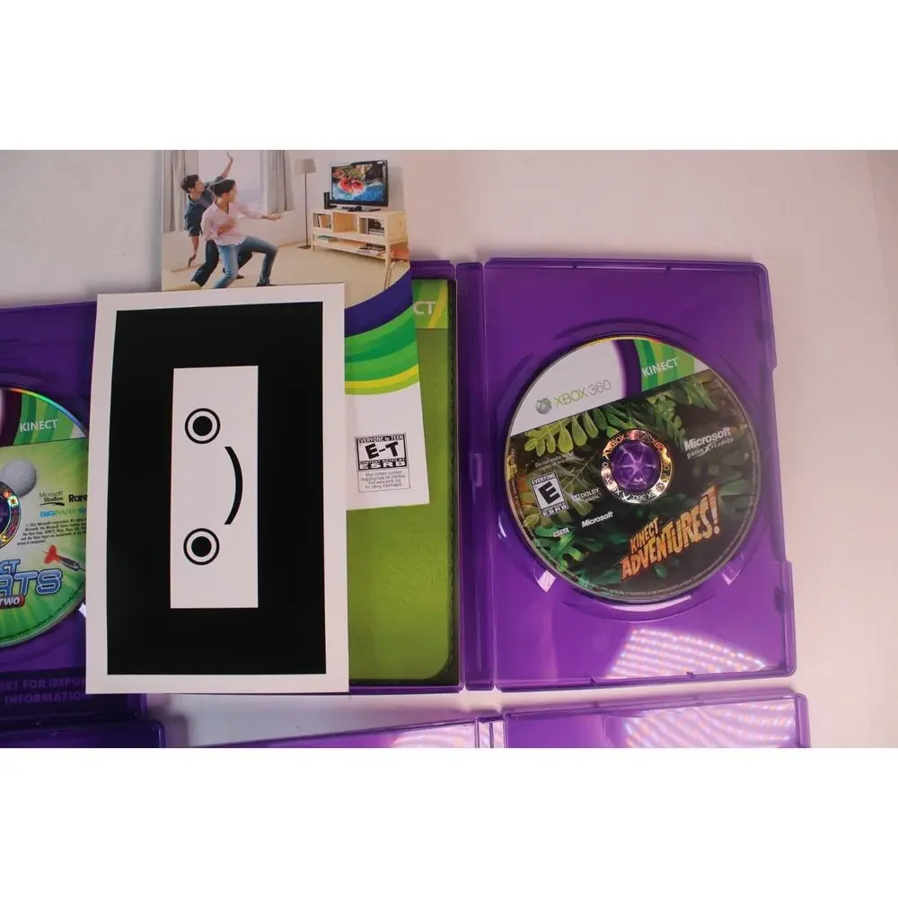 Microsoft Xbox 360 Kinect Sensor Bar w/ 4 Games, authentic, tested